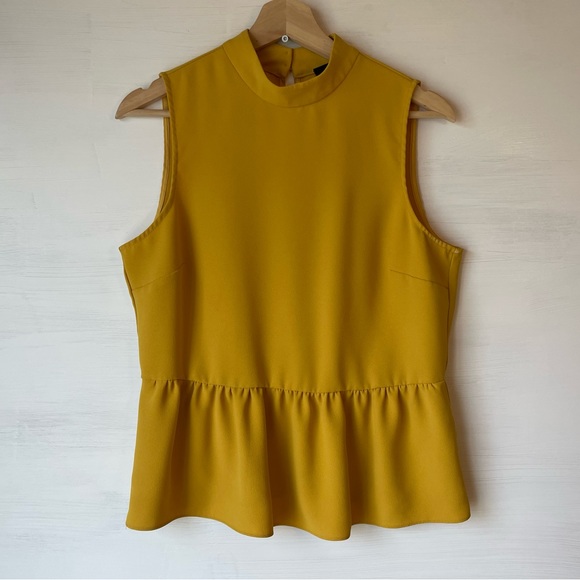 J. Crew Mockneck Peplum Top in 365 Crepe S - Picture 3 of 7